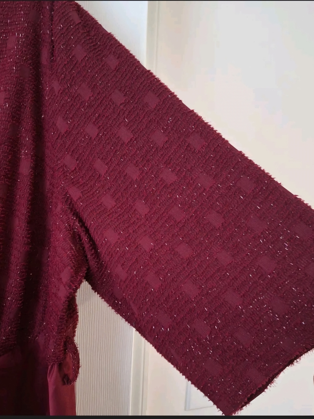 BloomChic Burgundy Textured Tulle Midi Dress w/ Belt Plus Size 26 NWT - Picture 4 of 6
